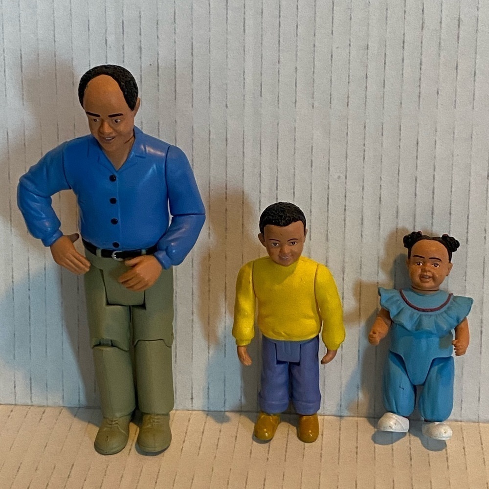 Lot of 3 -2000 Childcraft Family Figures for Dollhouse Man 6” Kids 3” Bendable